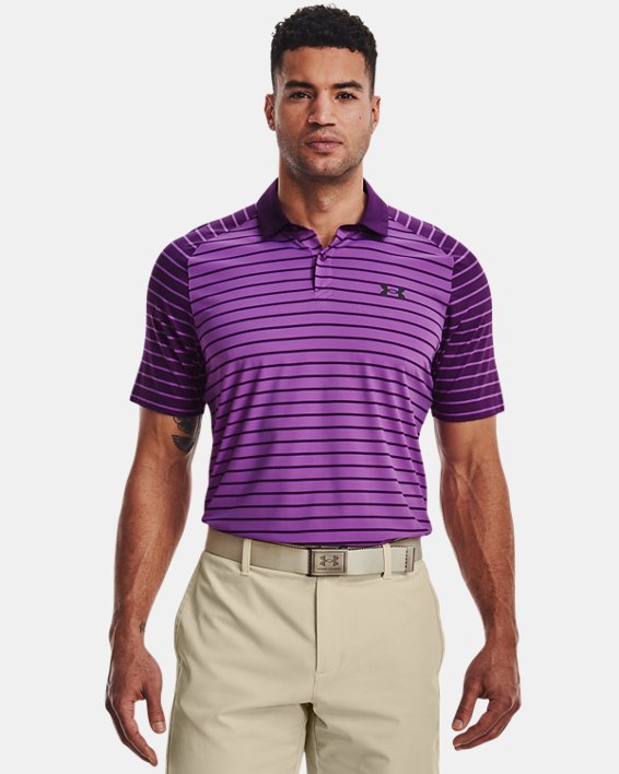 Men's UA Iso-Chill Mix Stripe Polo, Purple, pdpMainDesktop image number 0